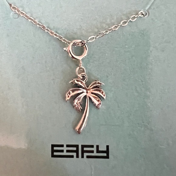 *Sold* New EFFY silvertone Palm Tree Charm necklace! - Picture 1 of 5